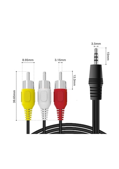 4824 3.5 Mm Stereo To 3 Rca Dişi Tos Çevirici Dönüştürücü Ses Kablosu With Rca Cable