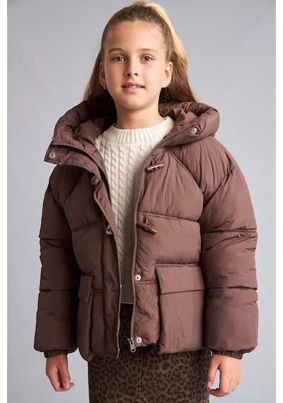 Defacto Kapüşonlu Mont Kız Çocuk H2929a826aubn534 Kahve-bn534