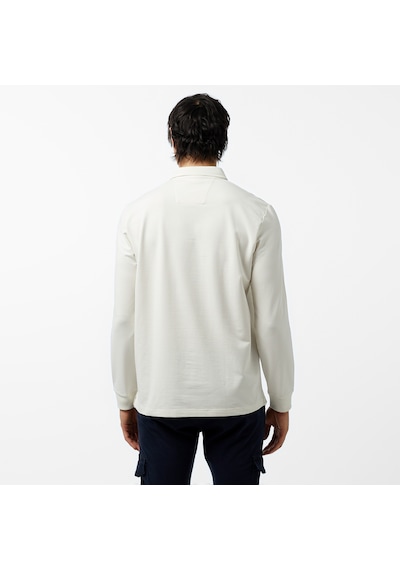Nautica Erkek Kırık Beyaz Uzun Kollu Polo Düz K47307t Beyaz