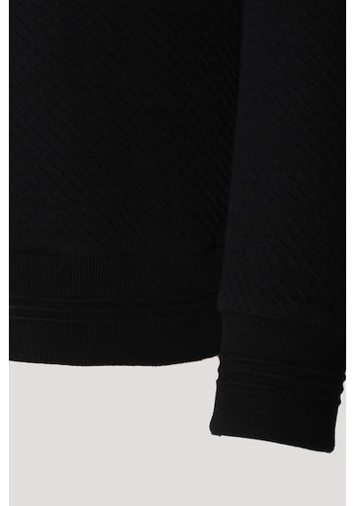 Erkek Sweatshirt Siyah Kabartma Baskılı Bisiklet Yaka Logo Detay Cotonel Kumaş Sweat Ncs Jeans 1614-siyah Siyah