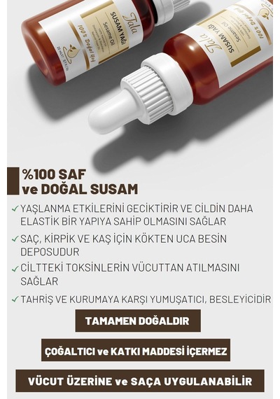 Tala Susam Yağı %100 Saf Ve Doğal Soğuk Sıkım 20 ML