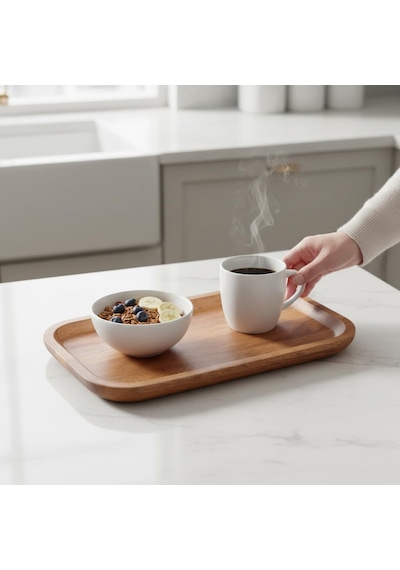 Doğal Akasya Ağacından Sunum Tabağı, Akasya Meze Tabağı, Peynir Sunum Tabağı, Salata Tabağı 25cm 14cm 1.5cm Çok Renkli