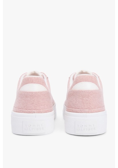 Tommy Hilfiger Th Foxing Platform Washed Canvas Pembe Kadın Sneaker-16270