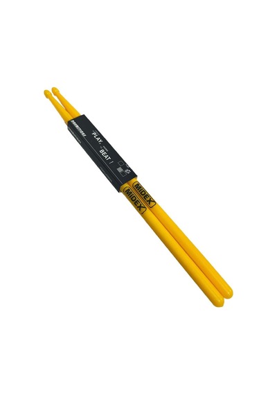 Midex Gfk-801yl 5a Bateri Baget Kırılmaz Polyemid Sarı Renk Davul Bageti 5a Drumsticks