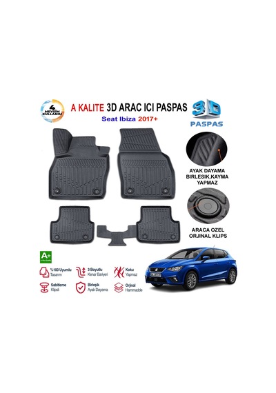 Seat İbiza 3d Paspas Havuzlu Pro 2017 Sonrası