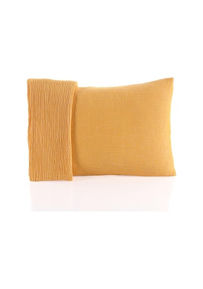 Müslin Yastık Kılıfı 2 Adet Set, 50x70 Cm 100% Pamuk Yumuşak Nefes Alabilir Kapaklı 4 Katlı Muslin Kumaş Düz Renk Yastık Kılıfları Sarı, 50x70 Cm 2 Adet 50 x 22