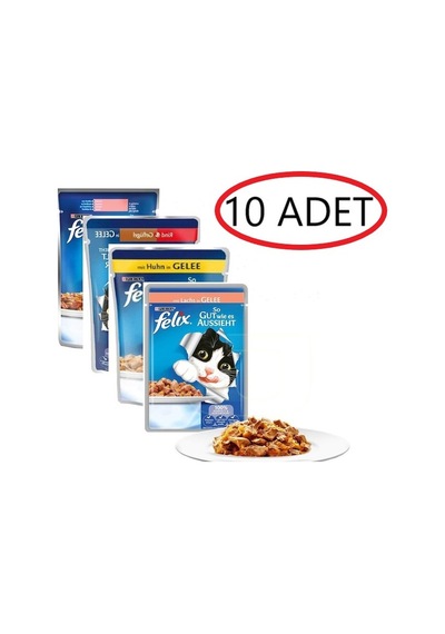 Purina Felix Karışık Pouch Konserve Yetişkin Kedi Maması 10 x 100 G