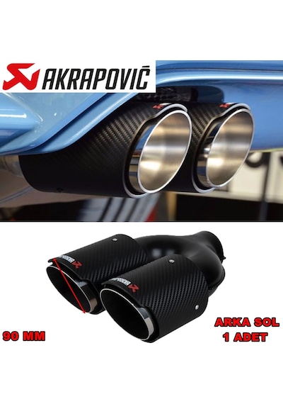 Akrapoviç Karbon Krom Egzoz Ucu Çift Çıkışlı 90mm Arka Sol 1 Adet N11.92