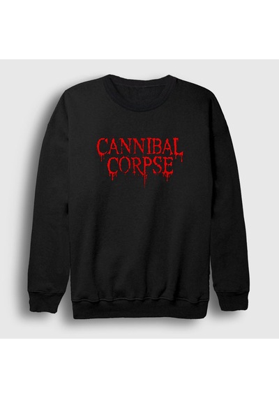 Presmono Unisex Logo Cannibal Corpse Sweatshirt Siyah