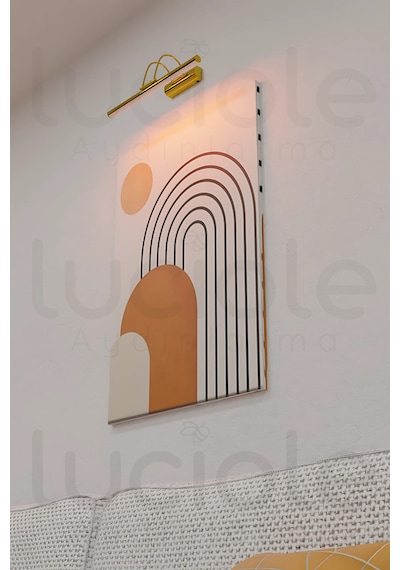 Pilli Parlak Gold Kasa Amber Led Flüt Tablo Aplik Banyo Ayna Üstü Aydınlatma