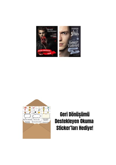 Vampir Günlükleri - Stefan Günlükleri Vol. 3 Açlık + Vampir Günlükleri - Kurtuluş Vol. 3 Maskesiz + Okuma Sticker'ları
