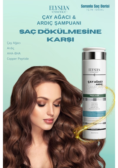 Elysian Essence Çay Ağacı & Ardıç Şampuanı 2 Adet Copper Peptidli Kepek Karşıtı Saç Bakımı 300 Ml Tüm Saç Tipleri