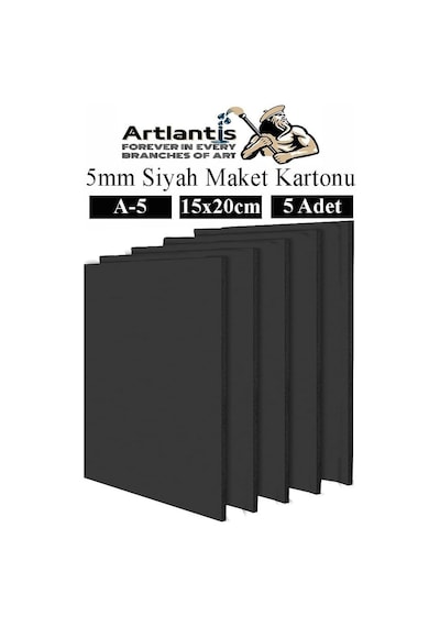 Maket Kartonu Siyah Fotoblok 5 Mm A5 15x20 Cm 5 Adet Hobi Sanat Okul Köpüklü Straforlu Maket Ka