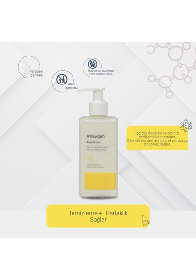 Newgen Clay Celasing Gel Yüz Temizleme Jeli 210 ML