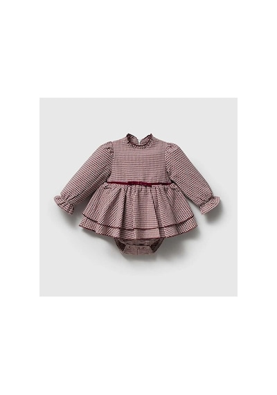 Ministok Amour Alttan Çıtçıtlı Kız Bebek Elbise Ve Hırka Takım Bordo