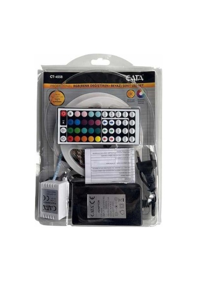 1 Adet Cata Ct 4558 Rgb Şerit Led Kumandalı Trafolu Set 220v Çok Renkli