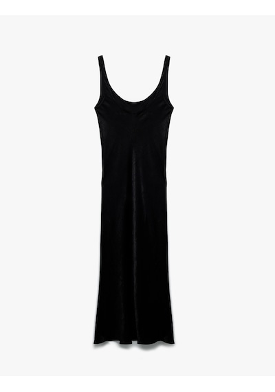 Koton Slim Fit Kolsuz U Yaka Kalın Askılı Uzun Saten Elbise Siyah 6wak80025uw Siyah Koton Slim Fit Kolsuz U Yaka Kalın Askılı Uzun Saten Elbise Siyah 6wak80025uw Siyah