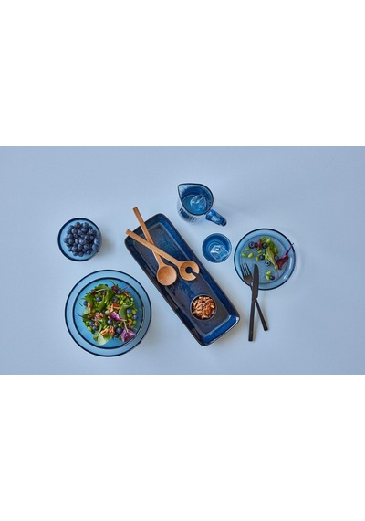 Kusintha Salata Kasesi, Büyük Cam Kase, Çap 24 Cm, Mavi Diğer
