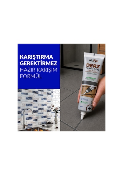 Hazır Derz Dolgu Tüpü Koyu Gri 400 Gr Hızlı Kuruyan Derz Tamir Ve Yenileme Tüpü