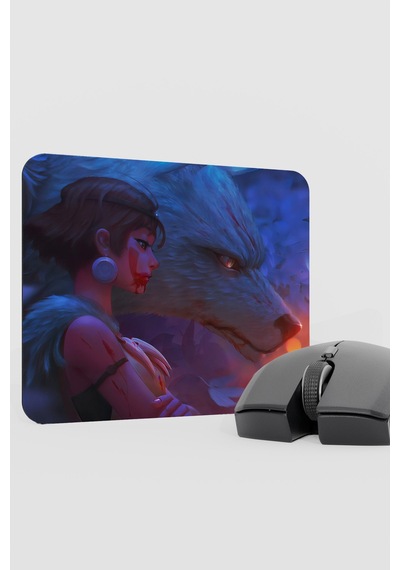 Mononoke Hime Anime V5 - 22x18 Gaming Kauçuk Kaymaz Taban Mouse Pad Fare Altlığı