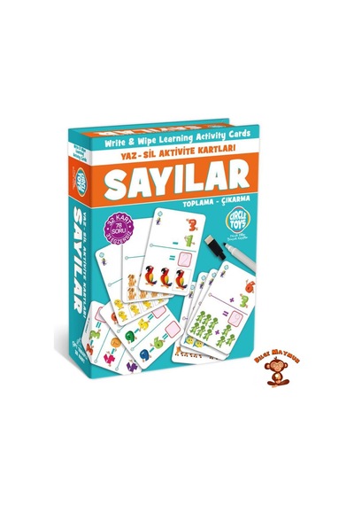 Circle Toys Sayılar Yaz-sil Aktivite Kartları Çift Taraflı 32kart