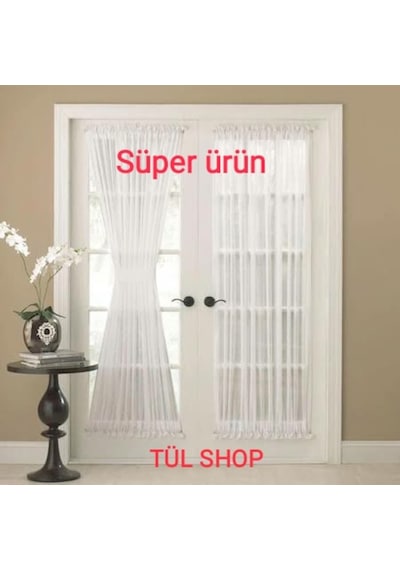 Çubuklu Briz Perde Mutfak Kapi Camları Için Düz Ultra Briz Tül (372277956)