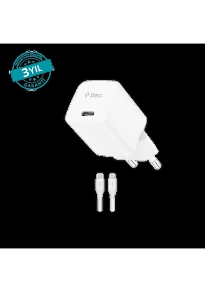 Ttec 2scg20lb Smartcharger Pd 20w Seyahat Hızlı Şarj Aleti+type-c - Lightning 150cm