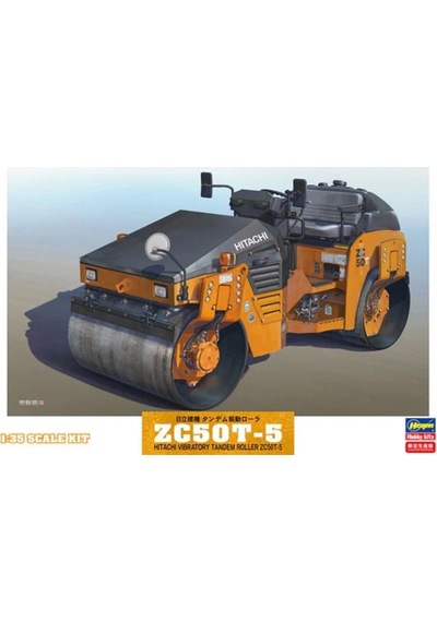 Hasegawa 66101 1/35 Ölçek, Hitachi Zc50t-5 Titreşimli Tandem Silindir Plastik Model Kiti