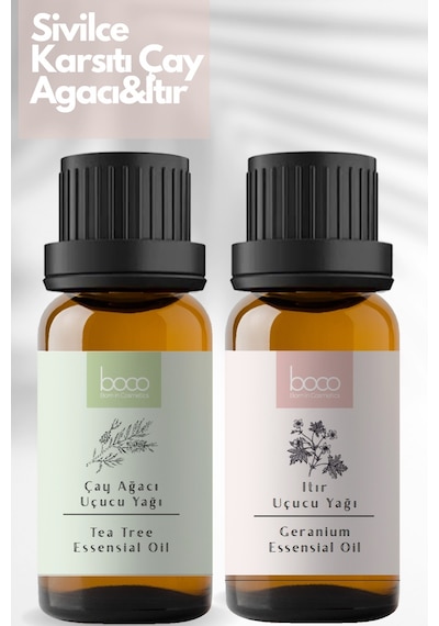 Boco Born In Cosmetics Akne ve Sivilce Karşıtı Çay Ağacı + Itır %100 Saf Uçucu Yağı 2 x 10 ML