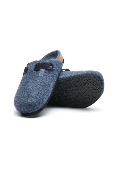 Comfortfusse Capri-w - Erkek Ortopedik Yün Keçe Sabo Ev Terliği Lacivert Yün