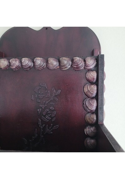 Âric Posta Kutusu Deniz Kabuklu Eskitme & Stencil-bordo