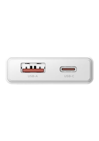 Extra Slım Gan 20w Usb-a Ve Type-c Çift Portlu Hızlı Şarj Aleti, Ultra İnce Güç Adaptörü, Beyaz