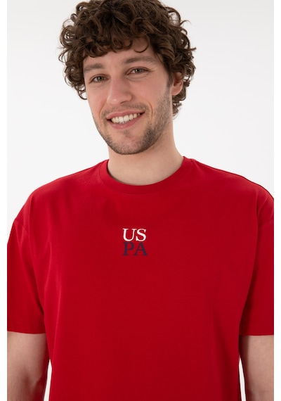 U.S. Polo Assn. Erkek Comfort Fit Bisiklet Yaka Kırmızı Tişört 50306450-VR030