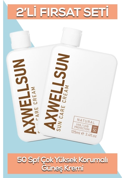 Axwell Leke Karşıtı Yüksek Koruyucu Güneş Kremi SPF50 2 x 125 ML
