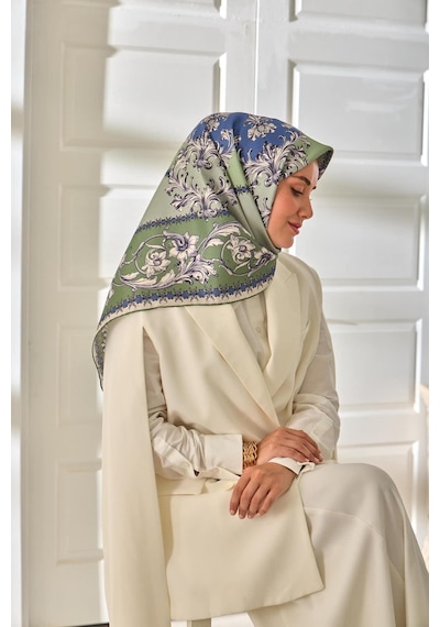 Silk Home Twill İpek Eşarp 11482-17 Yeşil, İndigo, Taş, Gri, Antrasit