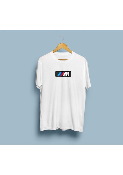 Oversize Bmw M Power Tasarım Unisex T-shirt Beyaz