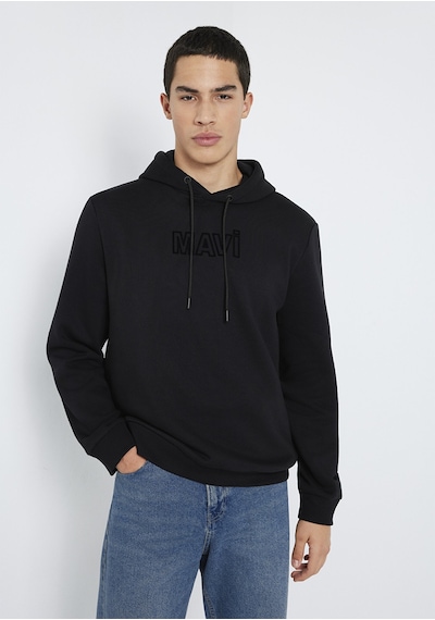 Mavi - Mavi Baskılı Kapüşonlu Siyah Sweatshirt 0s10549-900 Siyah