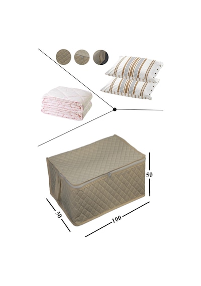 Adarya Home Büyük Boy Yorgan Hurcu 5 Adet 100 x 50 x 50 Krem