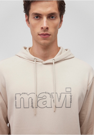 Mavi Logo Baskılı Bej Sweatshirt 0s10196-70144 Bej