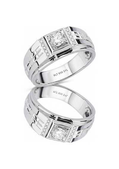 0,36 Ct Pırlantalı Platin Erkek Yüzük