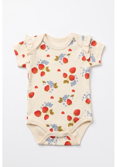 Tiffany Baby & Kids Strawberry Garden Organik Tasarımlı Yarım Kol Body ekru