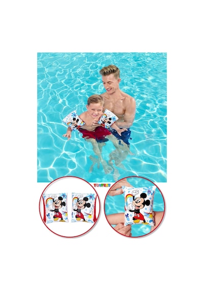 Mickey Mouse Figürlü Deniz Havuz Çocuk Yüzücü Kolluk - 3 - 6 Yaş Arası - 23 Cm X 15 Cm Çok Renkli