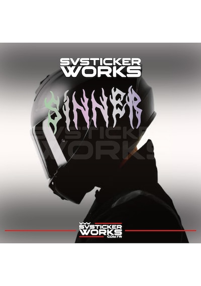Sinner Kask Sticker Tüm Kasklar Uyumlu Tek Yön 1 Adet Hologram