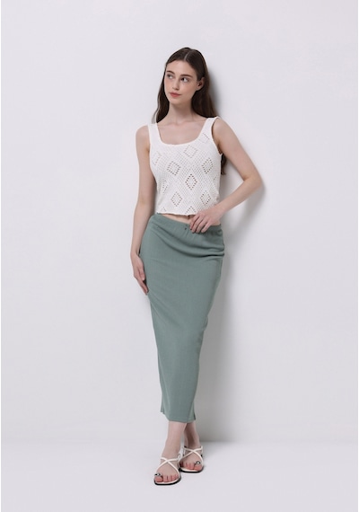 Colin's Colins Slim Fit Düz Kadın Yeşil Etek Cl1075023 Q1.v1 Sag Sage