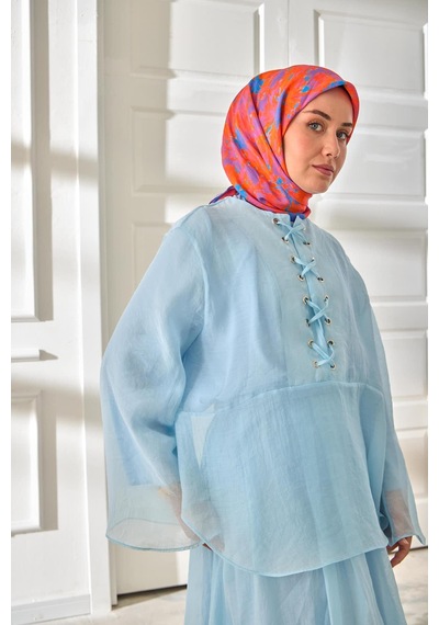 Silk Home Velora Eşarp 161001-33 Mor, Mavi, Turuncu