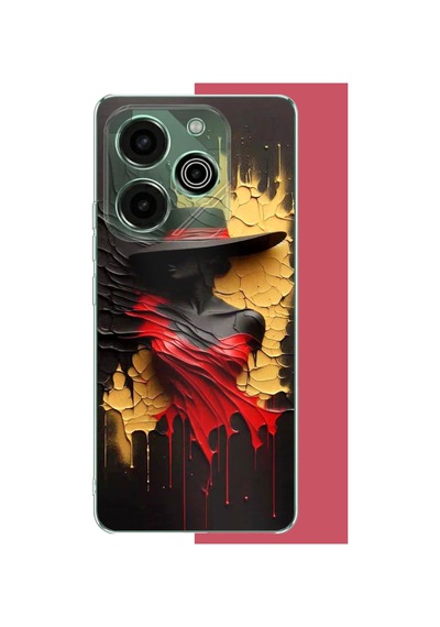 Tecno Pova 6 Pro Uyumlu Gölgedeki Kadın Baskılı Silikon Kılıf Renkli