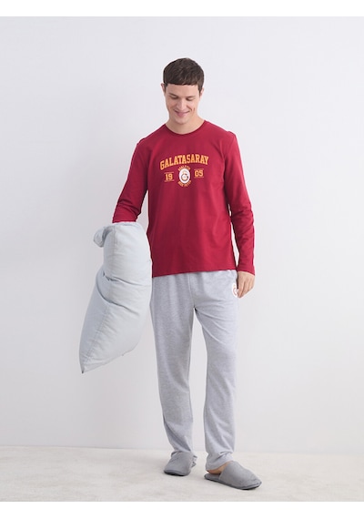 Lc Waikiki Lc Waıkıkı Kırmızı Galatasaray Baskılı Erkek Pijama Takımı