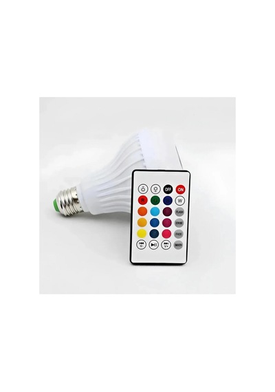 Bluetooth Hoparlör Ampul Rgb Led Işıklı 12w Led Lamba Uzaktan Kumandalı Müzik Çalar