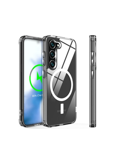 Samsung Galaxy Uyumlu - S23 Kılıf Magneticsafe Şeffaf Silikon - Şeffaf