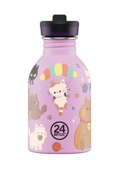 Kids Bottle Meow Friends Paslanmaz Çelik Çocuk Su Matarası 250 Ml Renkli